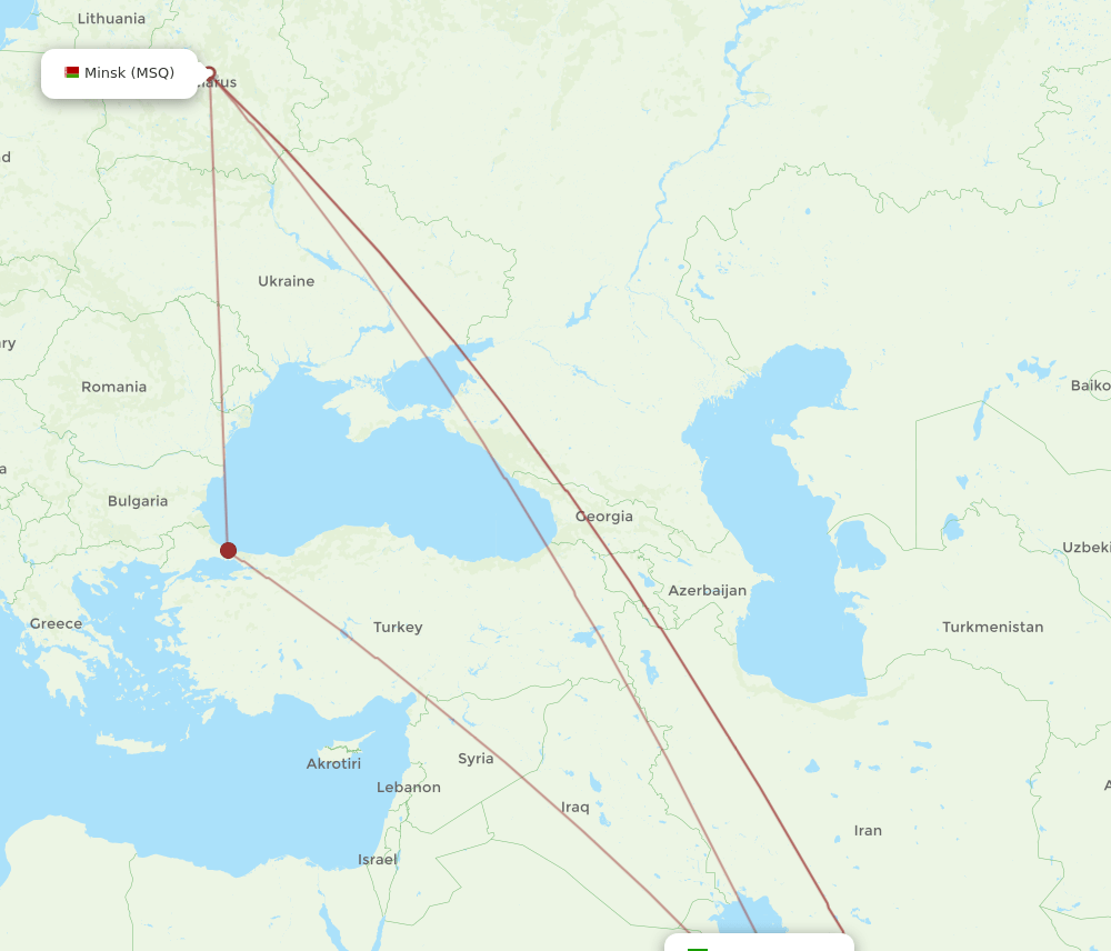 All Flight Routes From Minsk To Dammam, Msq To Dmm - Flight Routes