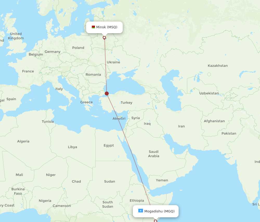 Flights From Minsk To Mogadishu Msq To Mgq Flight Routes