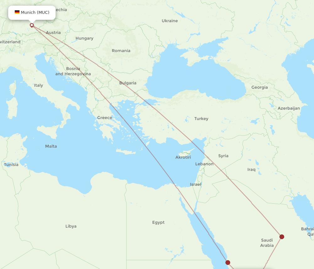 MUC to AHB flights and routes map