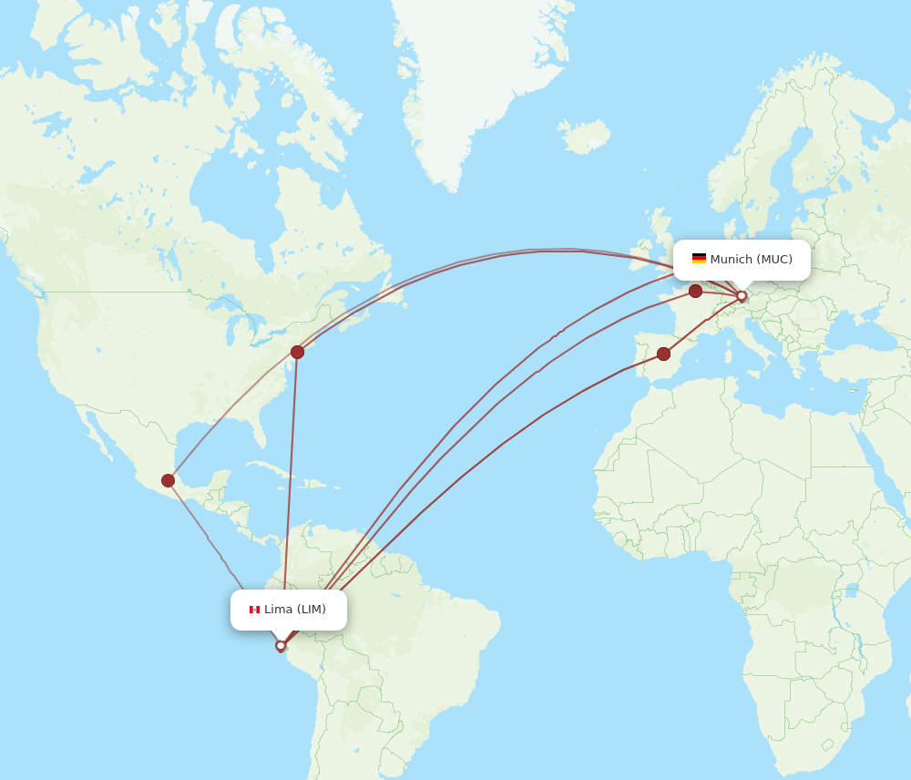 Direct (non-stop) flights from Munich Airport (MUC) 