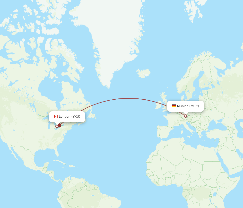 Flights from Munich to London MUC to YXU Flight Routes