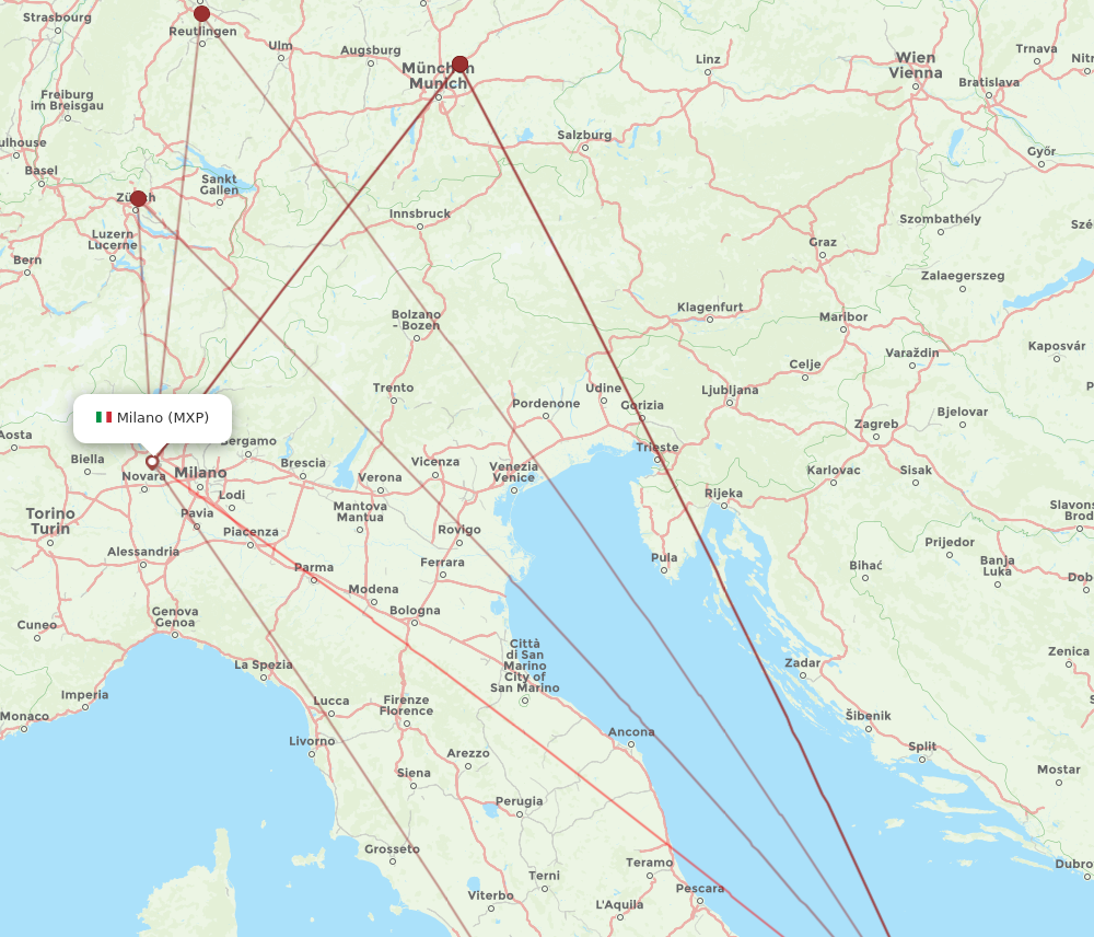 Flights from Milan to Bari MXP to BRI Flight Routes