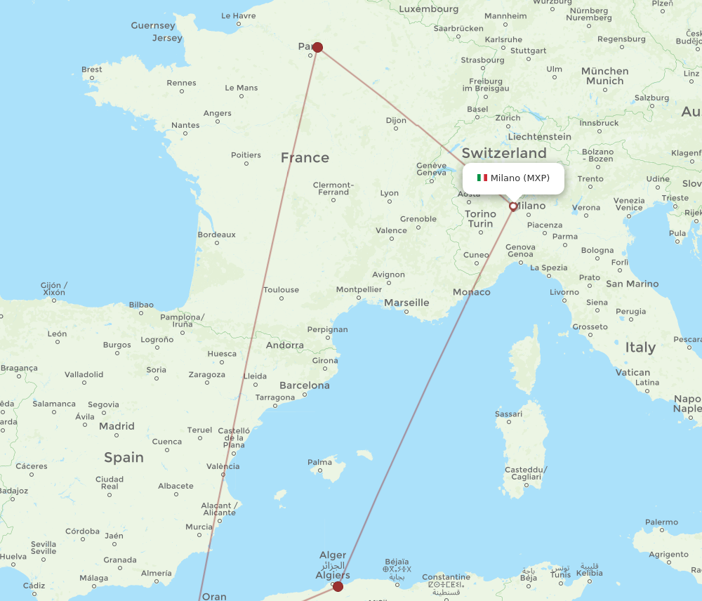 Flights from Milan to Tlemcen MXP to TLM Flight Routes