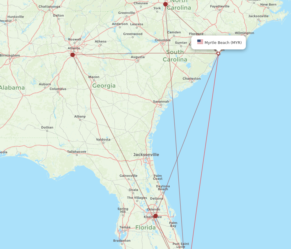 Flights from Myrtle Beach to Fort Lauderdale MYR to FLL Flight