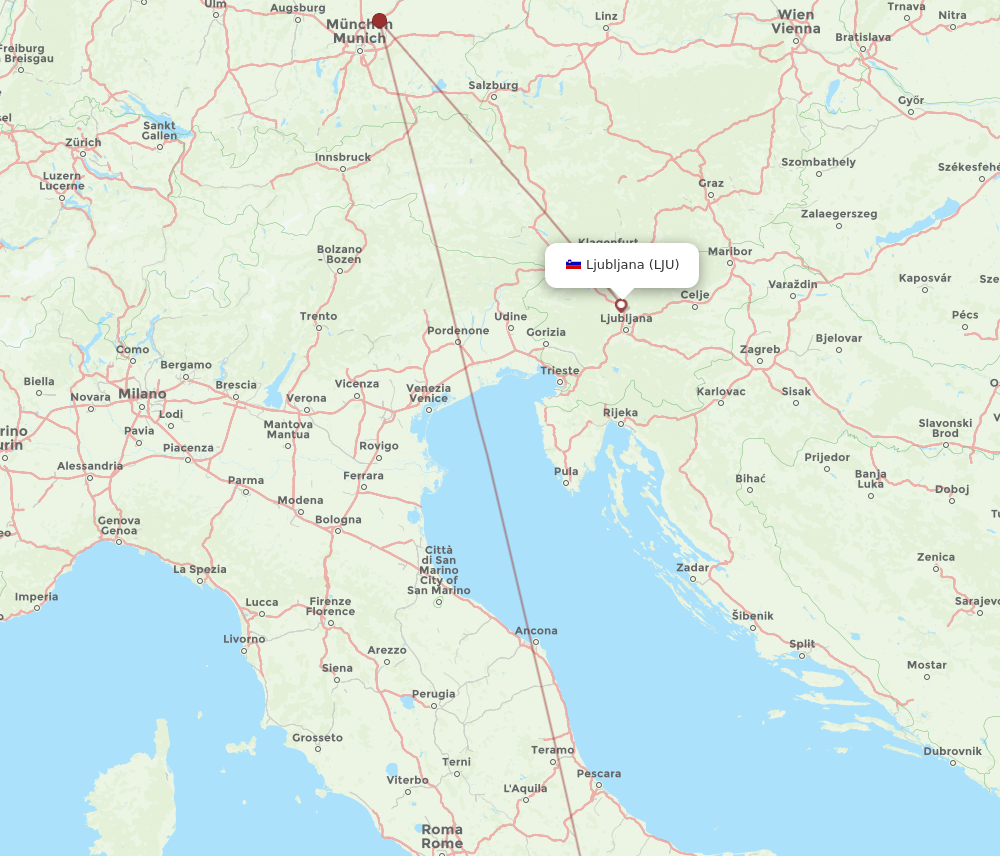 Flights from Naples to Ljubljana NAP to LJU Flight Routes