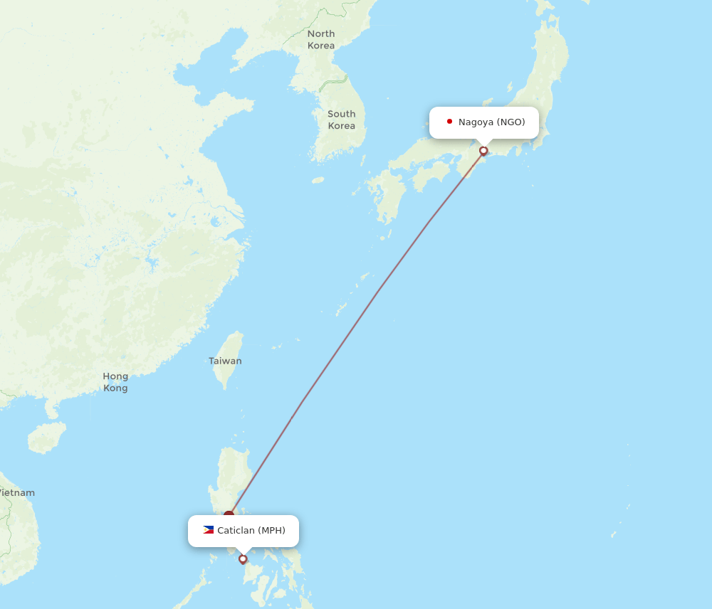 All Flight Routes From Nagoya To Caticlan Ngo To Mph Flight Routes 7753