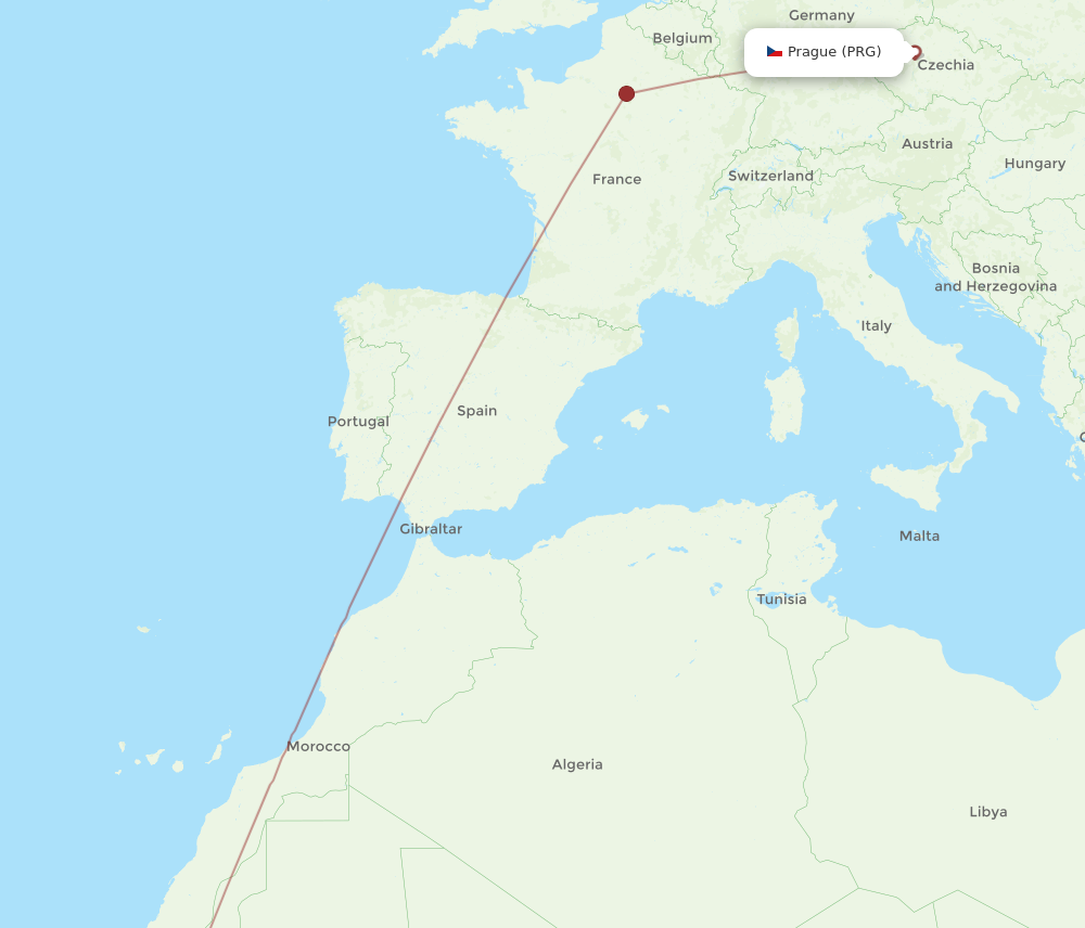 Flights from Nouakchott to Prague NKC to PRG Flight Routes