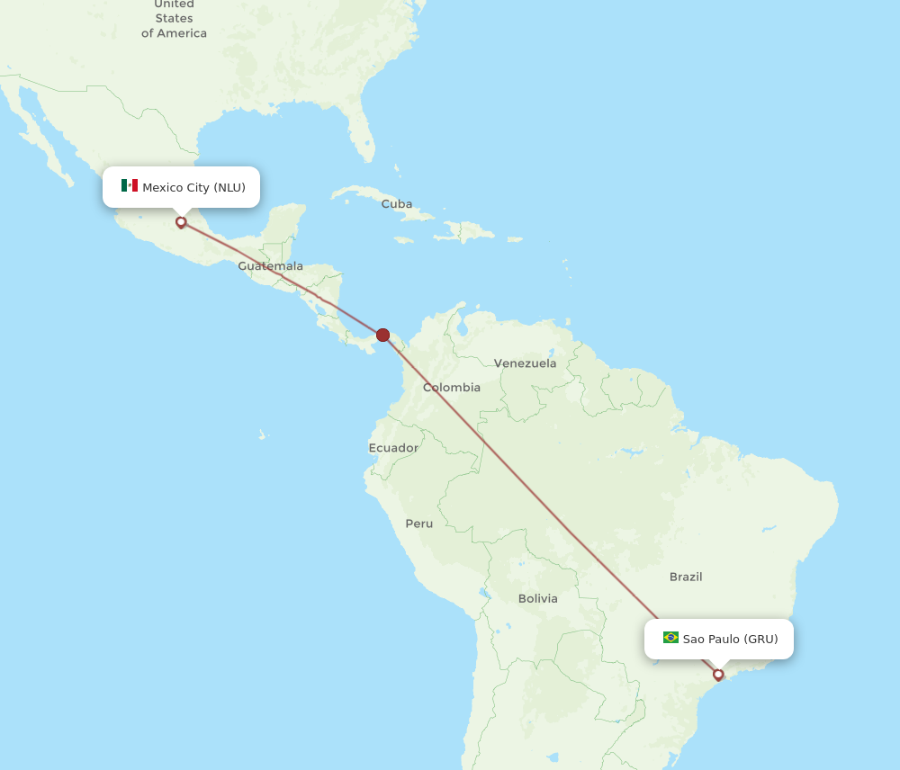 Flights from Mexico City to Sao Paulo NLU to GRU Flight Routes