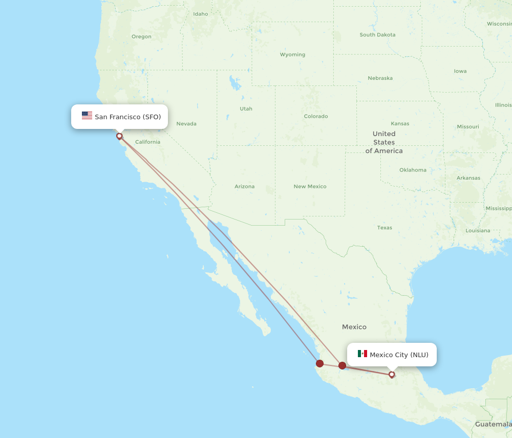 Flights from Mexico City to San Francisco NLU to SFO Flight Routes