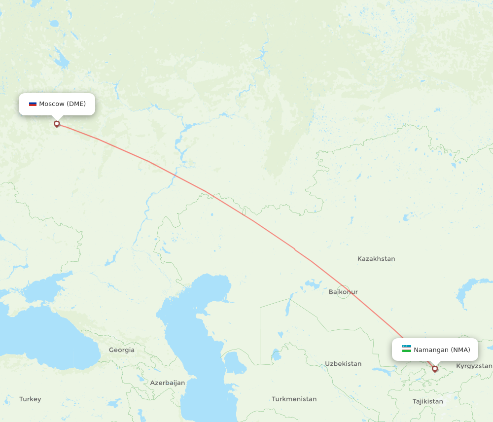 Flights from Namangan to Moscow, NMA to DME - Flight Routes