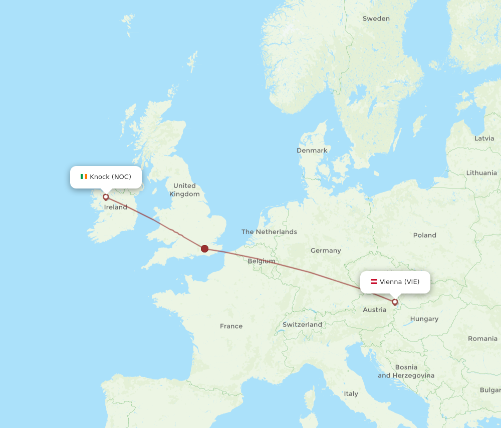 Flights from Knock to Vienna NOC to VIE Flight Routes