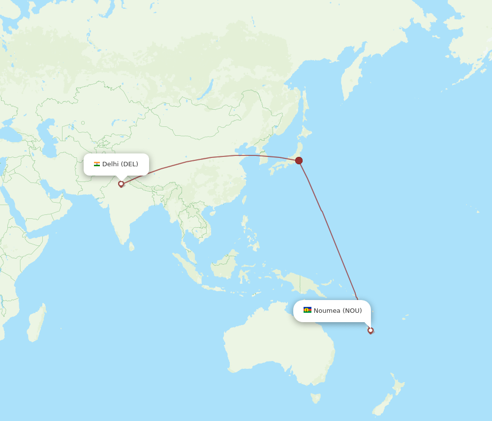 All Flight Routes From Noumea To Delhi Nou To Del Flight Routes 8053