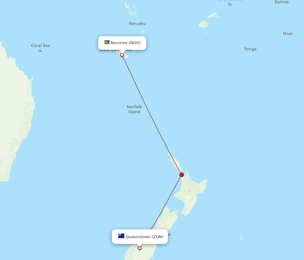 All Flight Routes From Noumea To Queenstown Nou To Zqn Flight Routes 7369