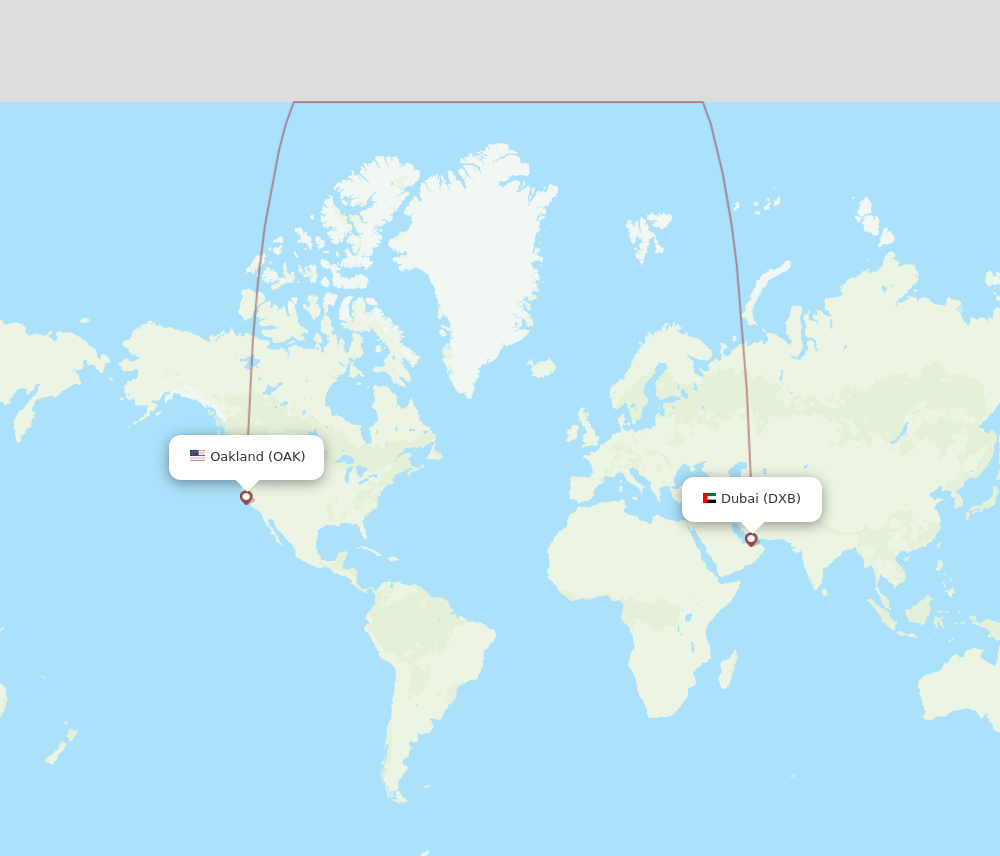 Flights from Oakland to Dubai OAK to DXB Flight Routes