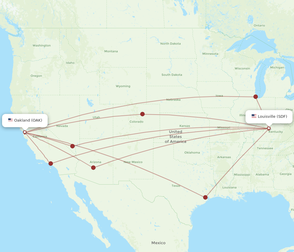 Flights from Oakland to Louisville OAK to SDF Flight Routes