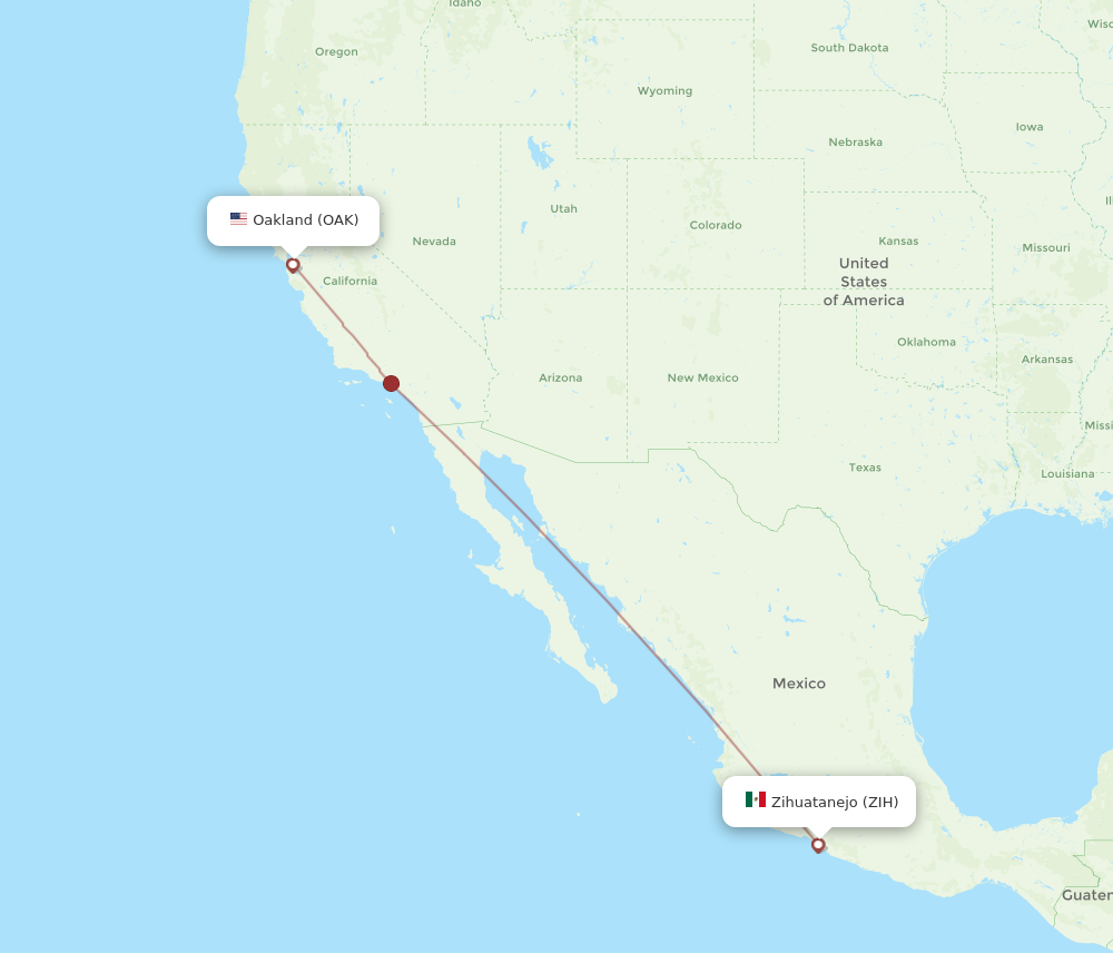 Flights from Oakland to Ixtapa Zihuatanejo OAK to ZIH Flight Routes