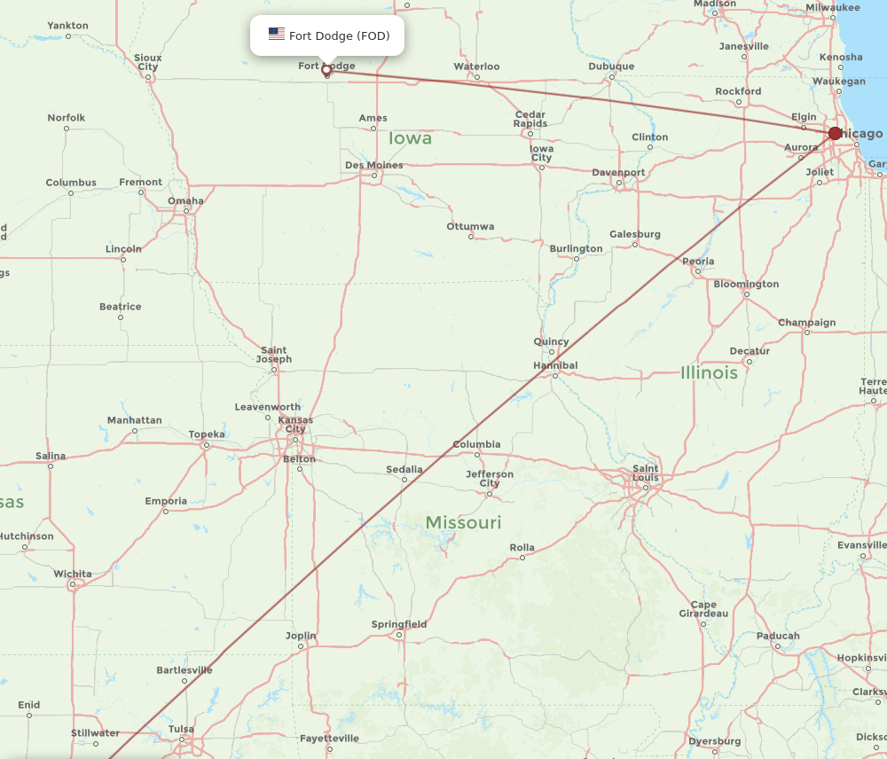 Flights from Oklahoma City to Fort Dodge OKC to FOD Flight Routes