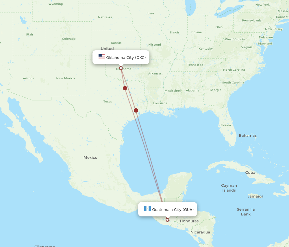 Flights from Oklahoma City to Guatemala City OKC to GUA Flight