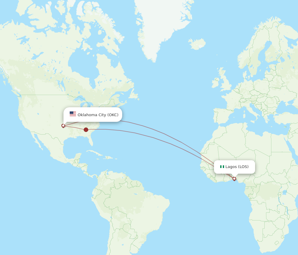 Flights from Oklahoma City to Lagos OKC to LOS Flight Routes