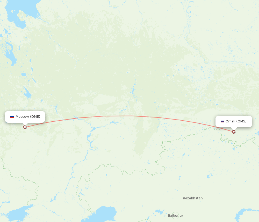 Flights from Omsk to Moscow, OMS to DME - Flight Routes