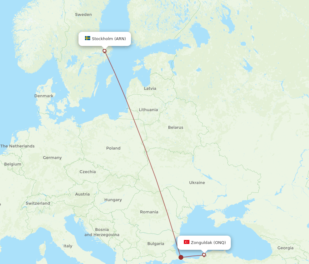 Flights from Zonguldak to Stockholm ONQ to ARN Flight Routes