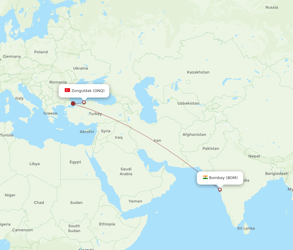 Flights from Zonguldak to Mumbai ONQ to BOM Flight Routes