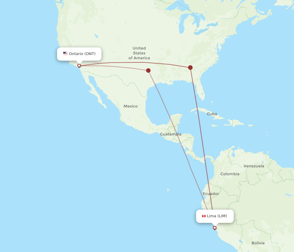 Flights From Ontario To Lima Ont To Lim Flight Routes 9767