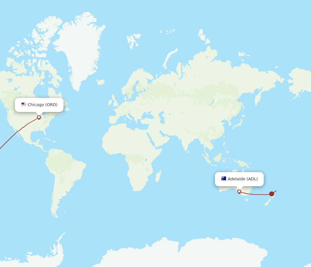 Flights from Chicago to Adelaide ORD to ADL Flight Routes