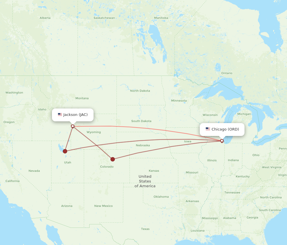 Flights from Chicago to Jackson ORD to JAC Flight Routes