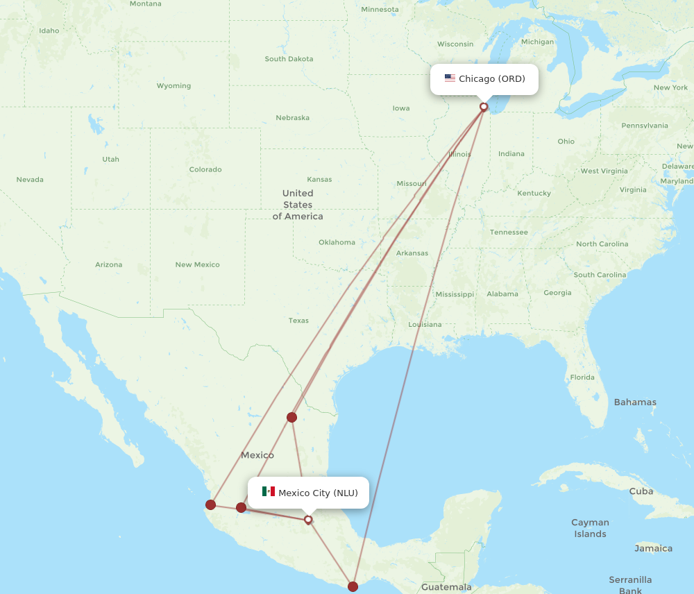 Flights from Chicago to Mexico City ORD to NLU Flight Routes