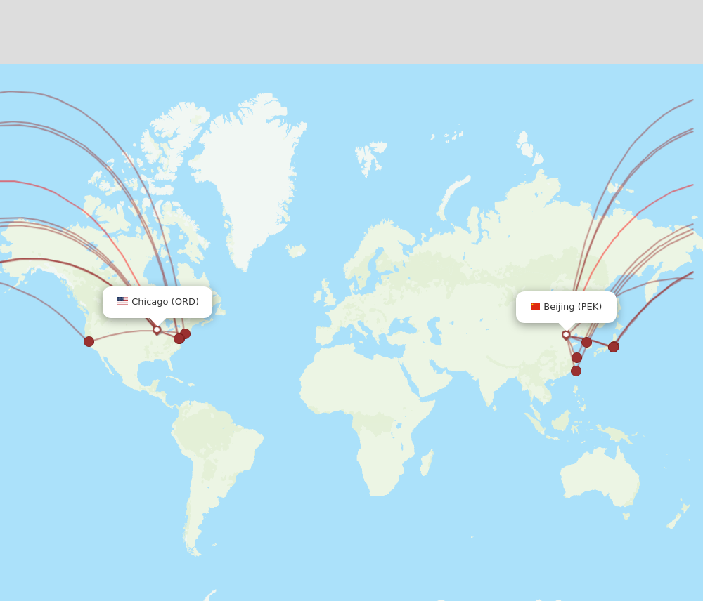 Flights from Chicago to Beijing ORD to PEK Flight Routes