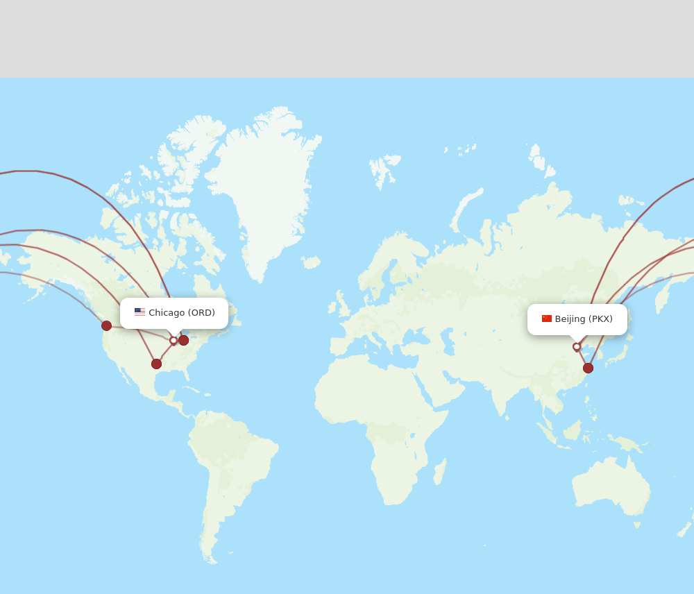 Flights from Chicago to Beijing ORD to PKX Flight Routes