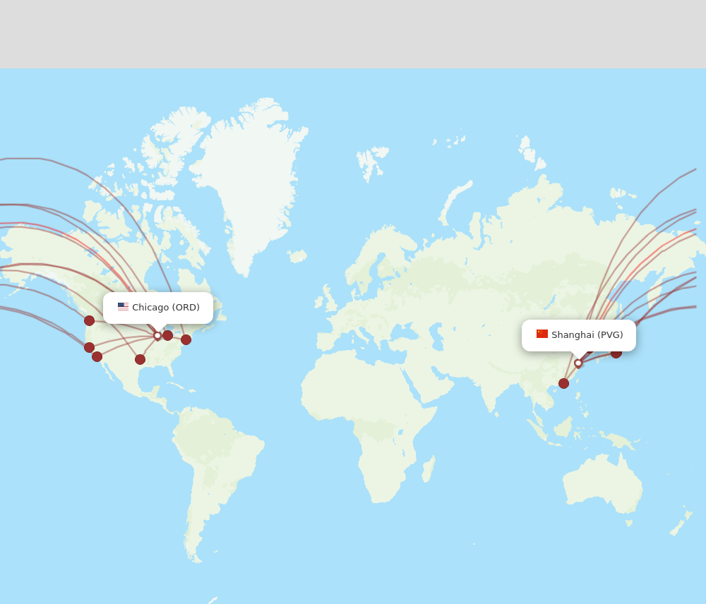 Flights from Chicago to Shanghai ORD to PVG Flight Routes