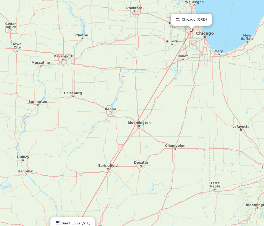 Flights from Chicago to Saint Louis ORD to STL Flight Routes