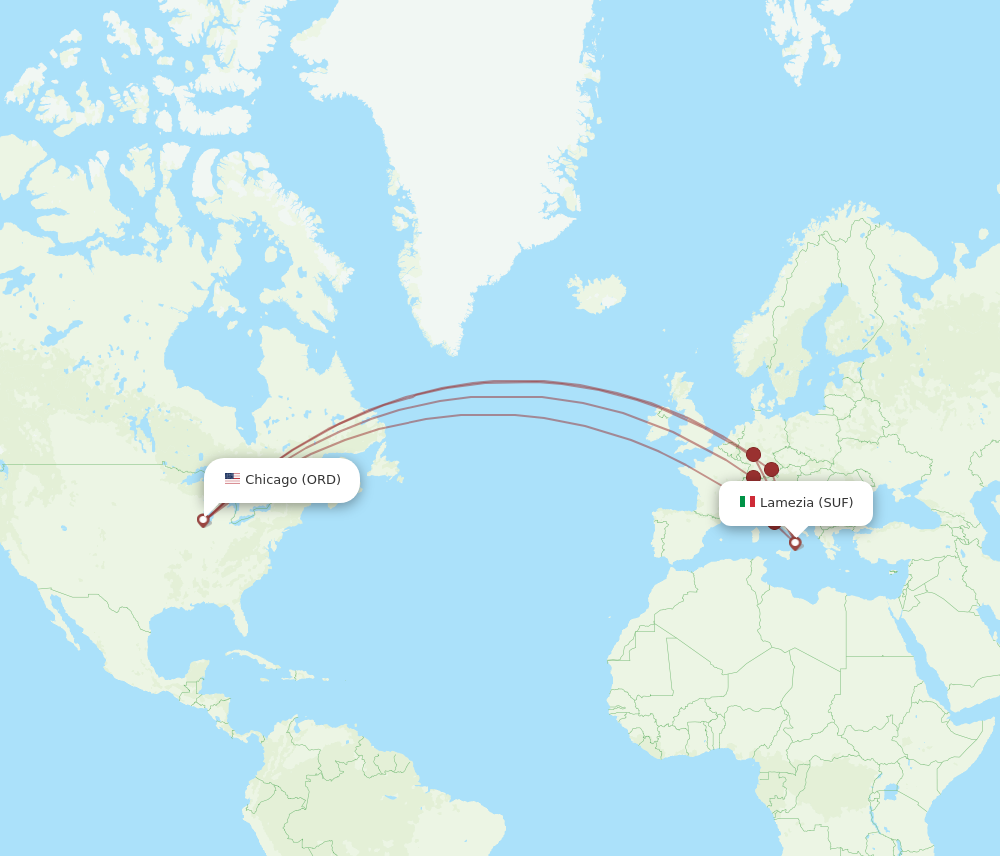 Flights from Chicago to Lamezia Terme ORD to SUF Flight Routes