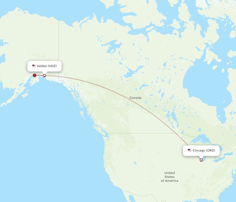 Flights from Chicago to Valdez ORD to VDZ Flight Routes