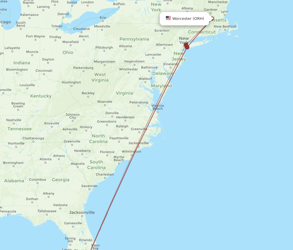 Flights from Worcester to Fort Myers ORH to RSW Flight Routes