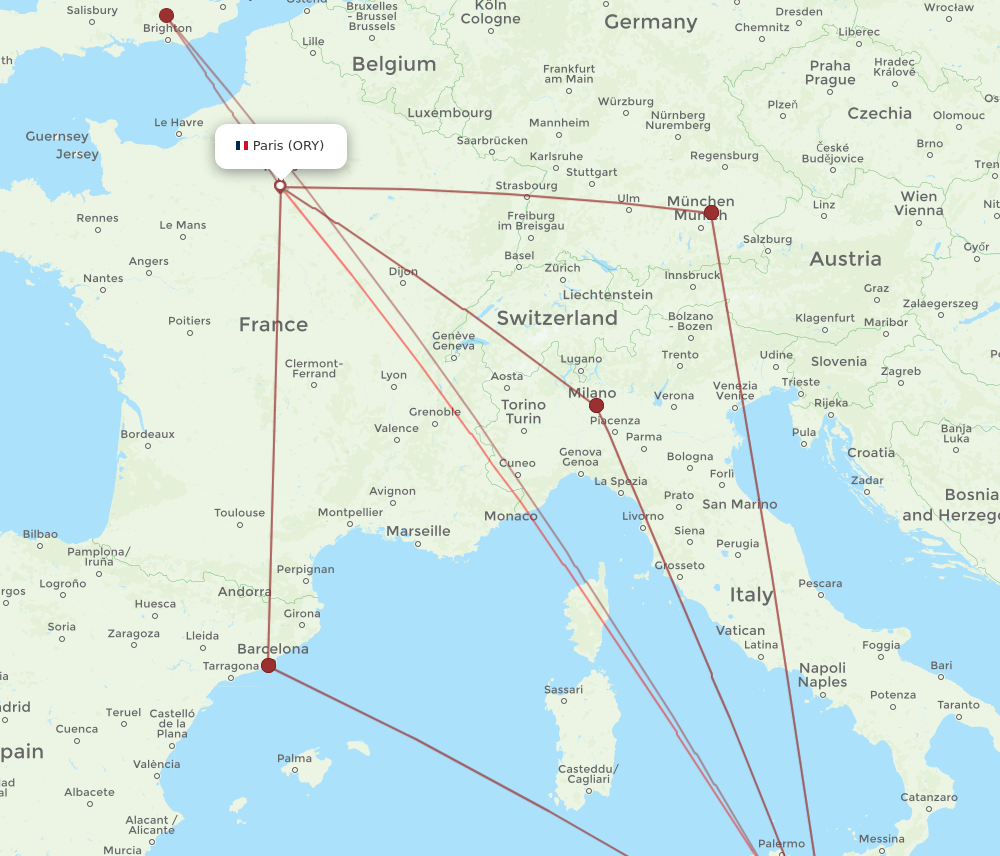 Flights from Paris to Malta ORY to MLA Flight Routes