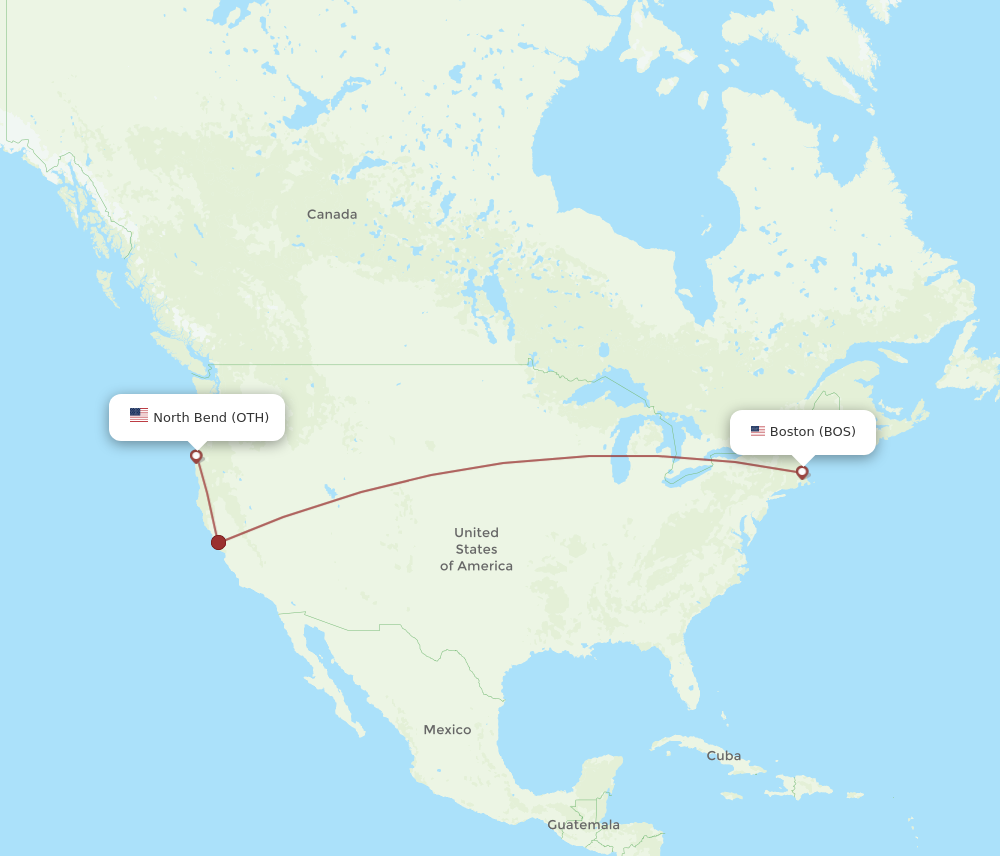 Flights from North Bend to Boston OTH to BOS Flight Routes