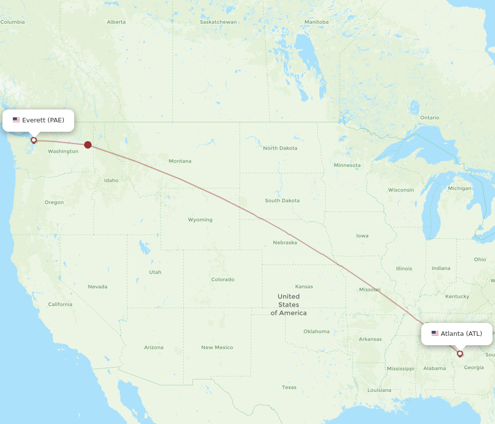 Flights from Everett to Atlanta PAE to ATL Flight Routes