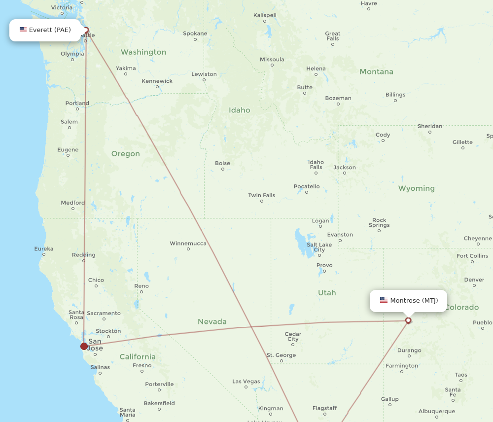 All Flight Routes From Everett To Montrose Pae To Mtj Flight Routes 7964