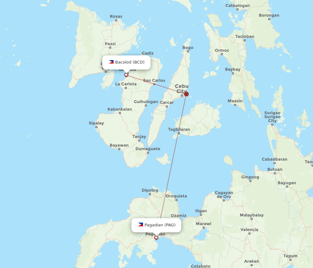 Flights from Pagadian to Bacolod PAG to BCD Flight Routes