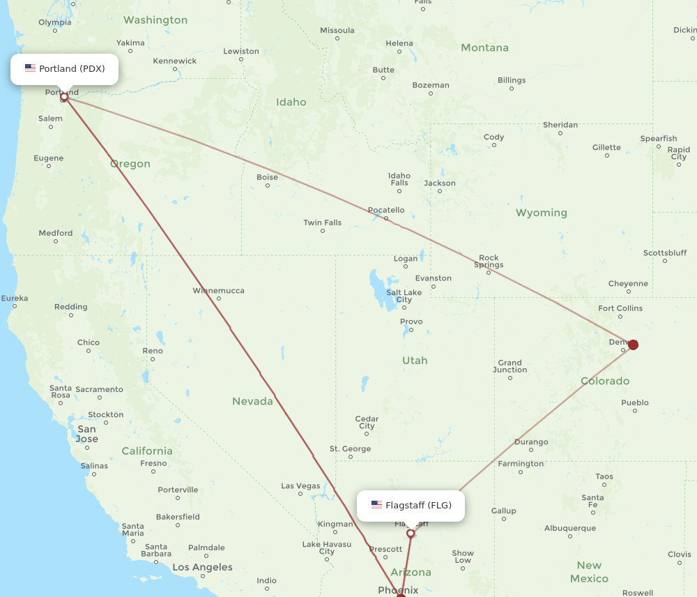 Flights from Portland to Flagstaff PDX to FLG Flight Routes