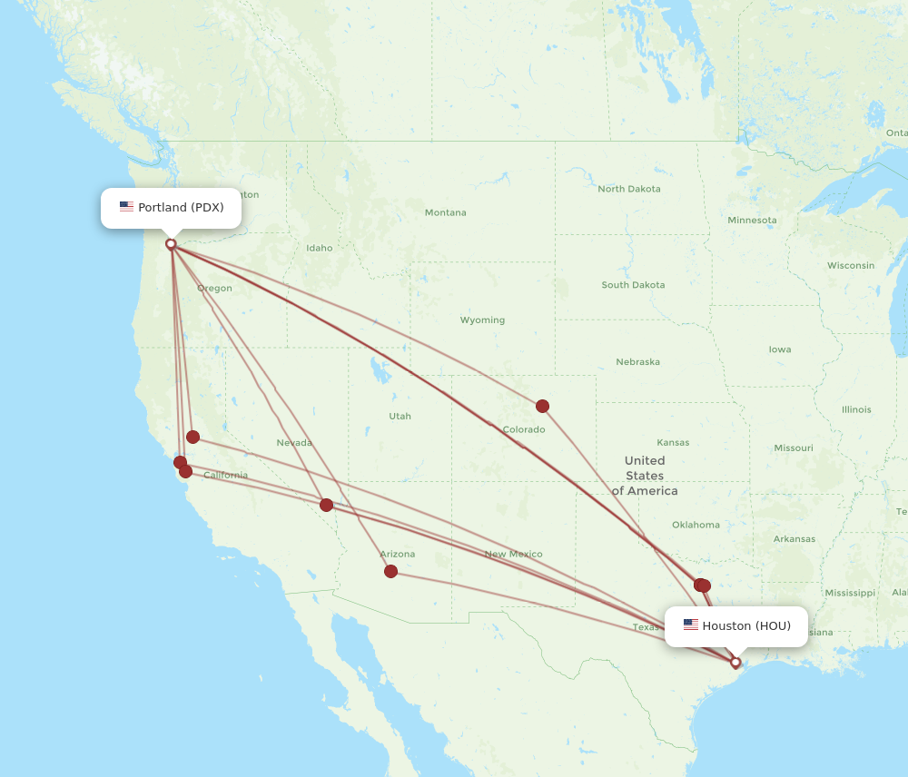 Flights from Portland to Houston PDX to HOU Flight Routes