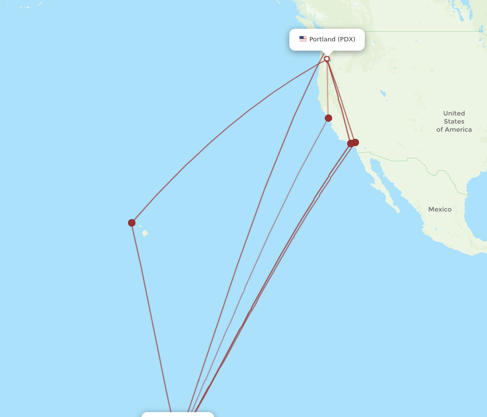 All Flight Routes From Portland To Papeete Pdx To Ppt Flight Routes 4911