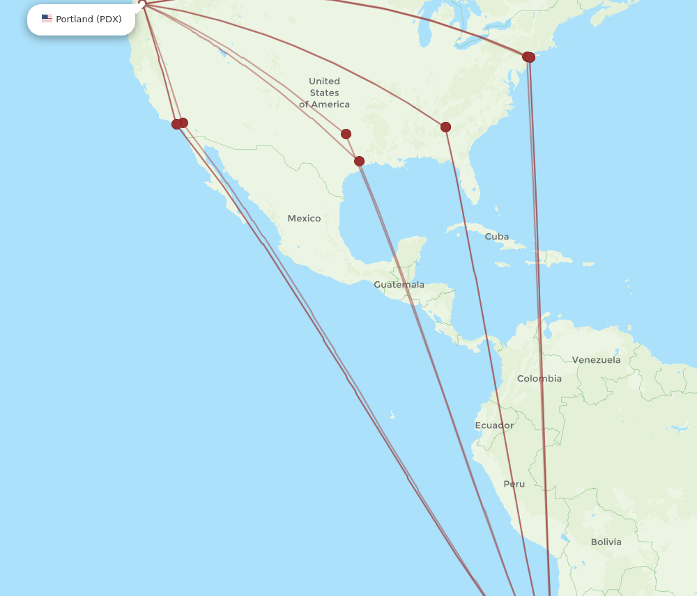 Flights from Portland to Santiago PDX to SCL Flight Routes