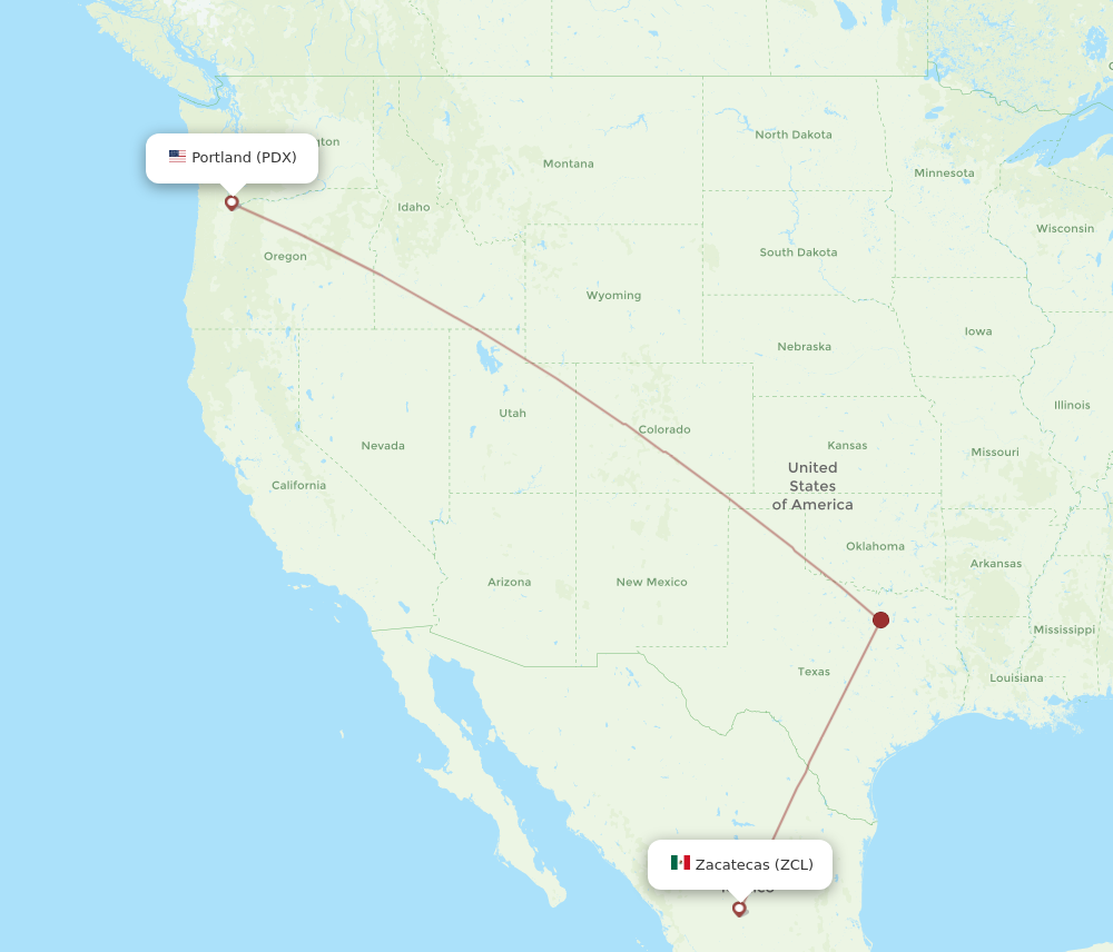 Flights from Portland to Zacatecas PDX to ZCL Flight Routes