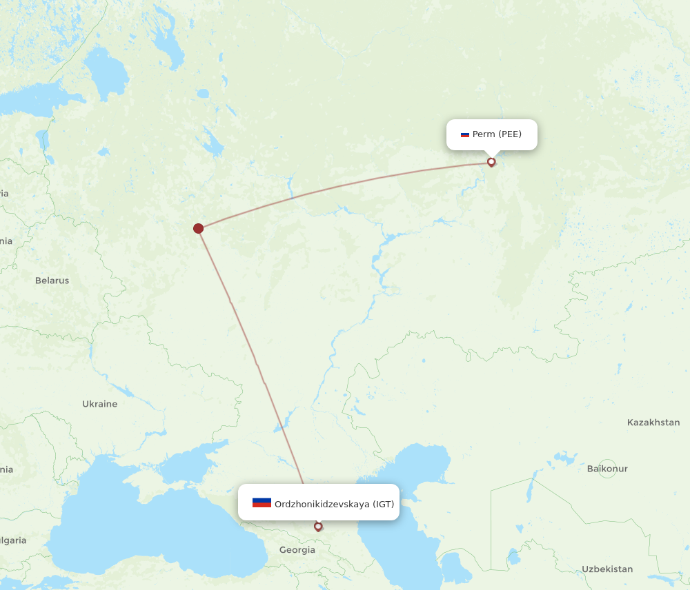 Flights from Ordzhonikidzevskaya to Perm, IGT to PEE - Flight Routes