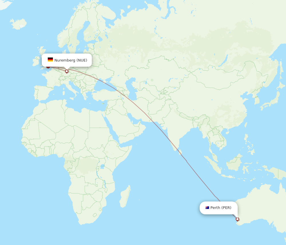 Flights from Perth to Nuremberg PER to NUE Flight Routes