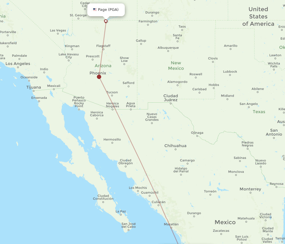 Flights from Page to Puerto Vallarta PGA to PVR Flight Routes